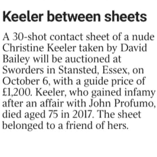 Keeler between sheets